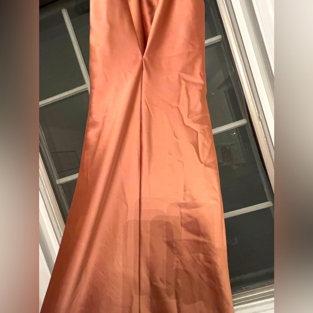 Lovely brand draped halter copper dress